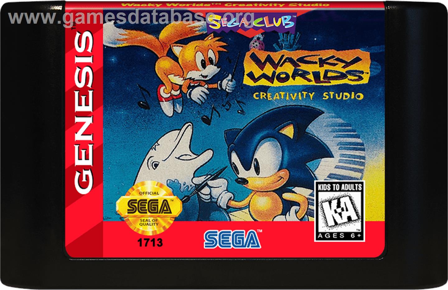 Wacky Worlds Creativity Studio - Sega Genesis - Artwork - Cartridge