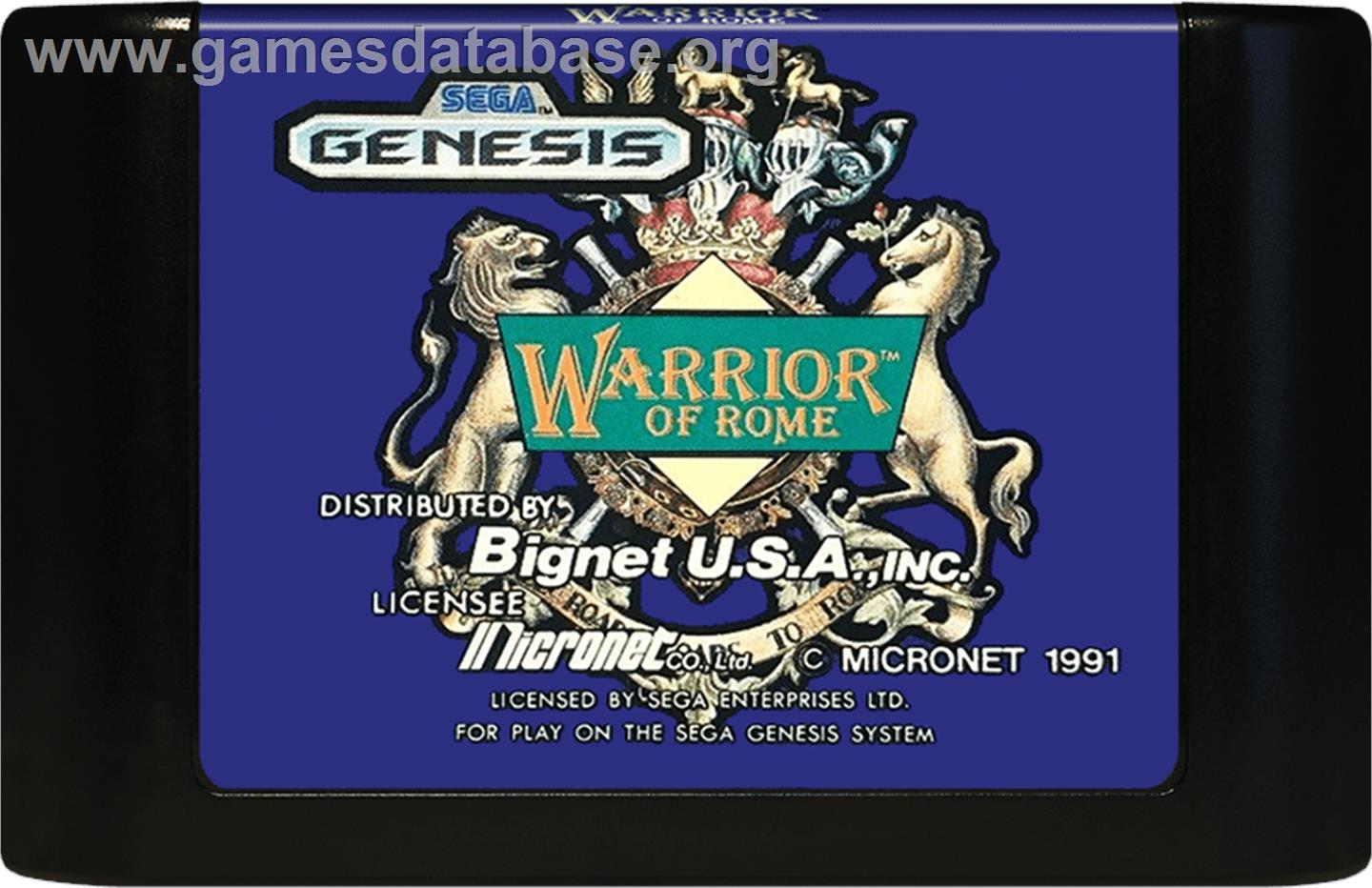 Warrior of Rome - Sega Genesis - Artwork - Cartridge