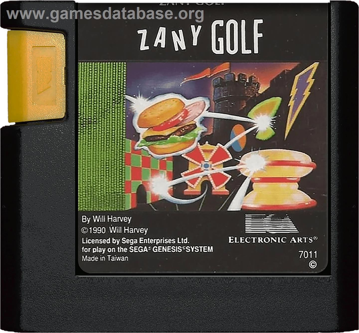 Will Harvey's Zany Golf - Sega Genesis - Artwork - Cartridge