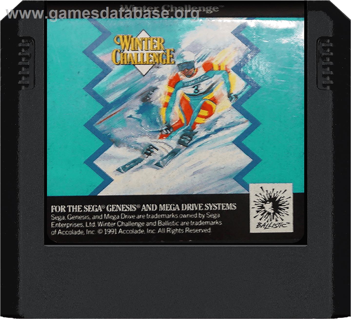 Winter Challenge - Sega Genesis - Artwork - Cartridge