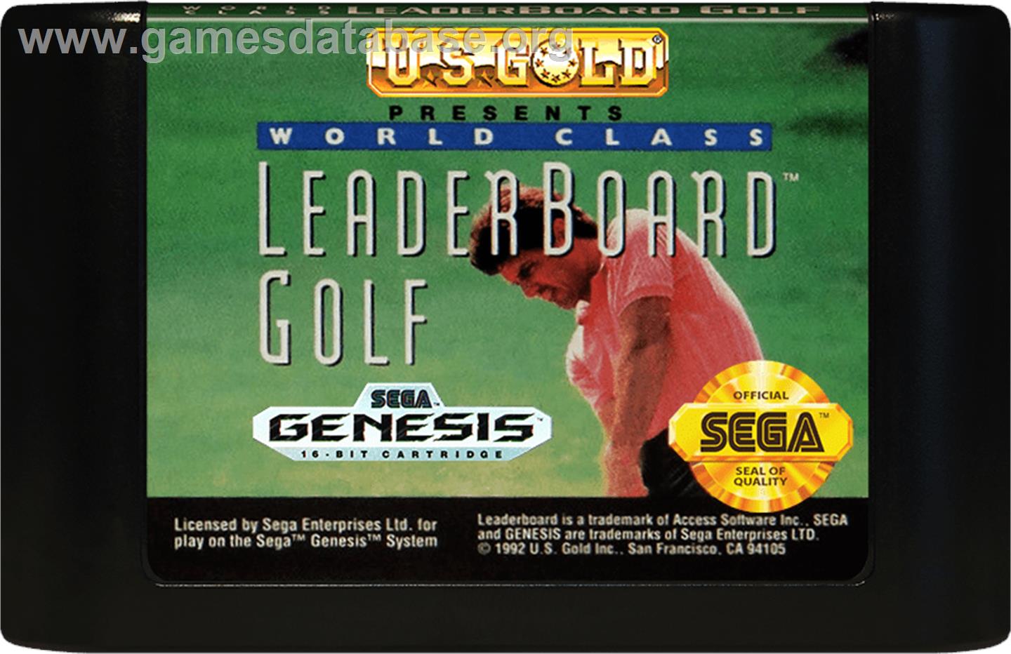 World Class Leaderboard - Sega Genesis - Artwork - Cartridge