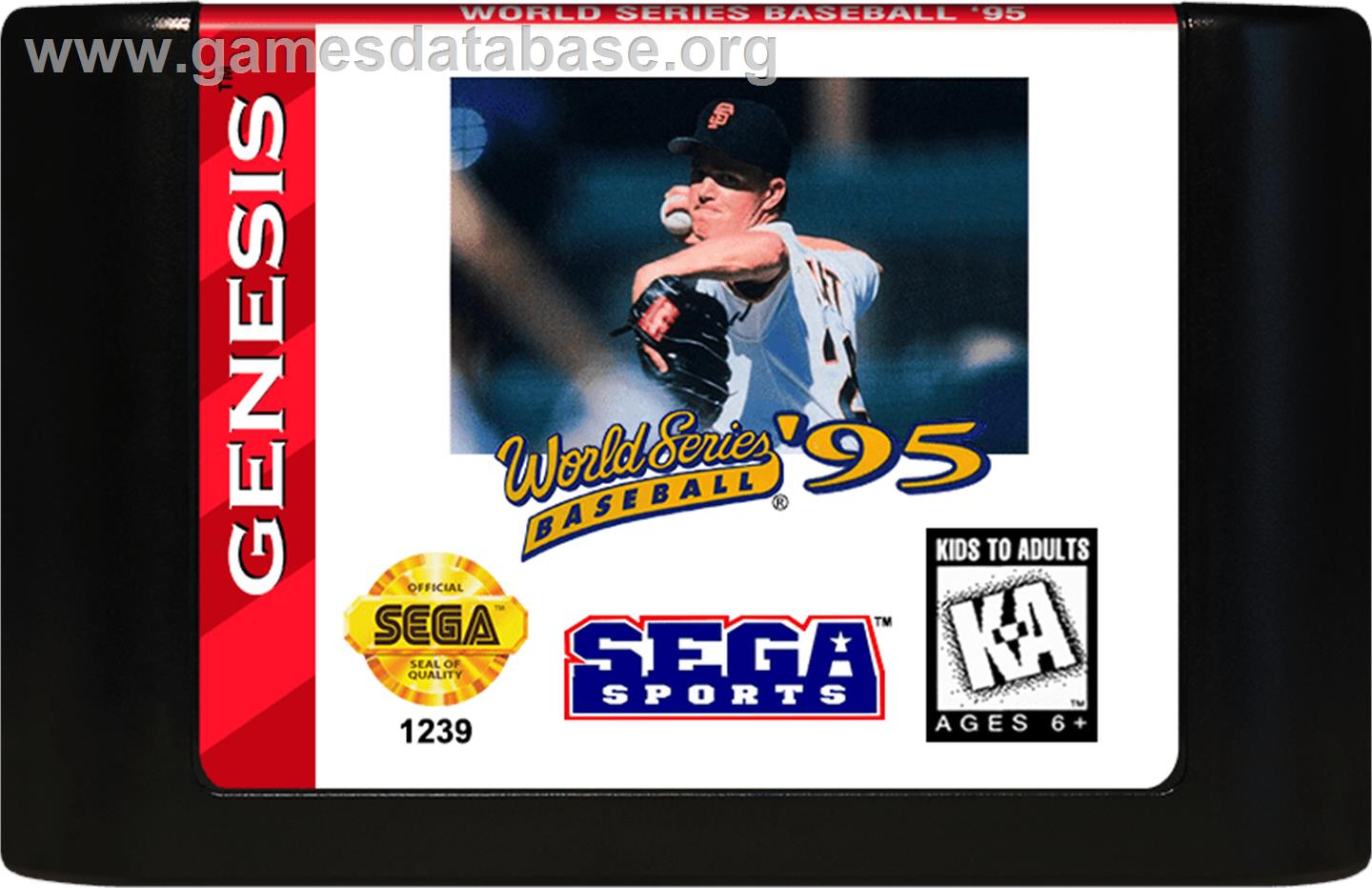 World Series Baseball '95 - Sega Genesis - Artwork - Cartridge