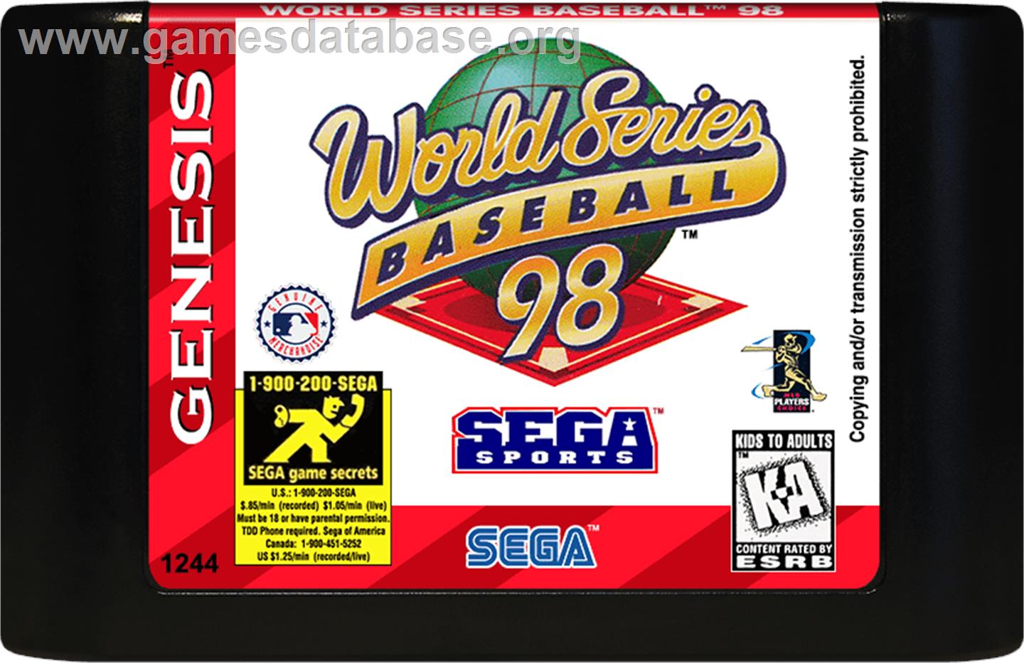 World Series Baseball '98 - Sega Genesis - Artwork - Cartridge