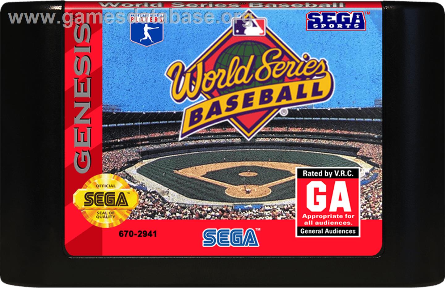 World Series Baseball - Sega Genesis - Artwork - Cartridge