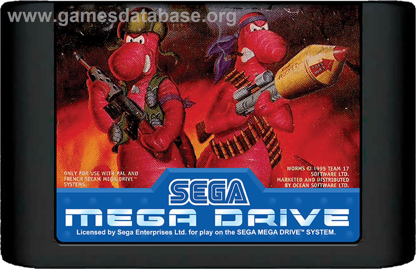 Worms - Sega Genesis - Artwork - Cartridge