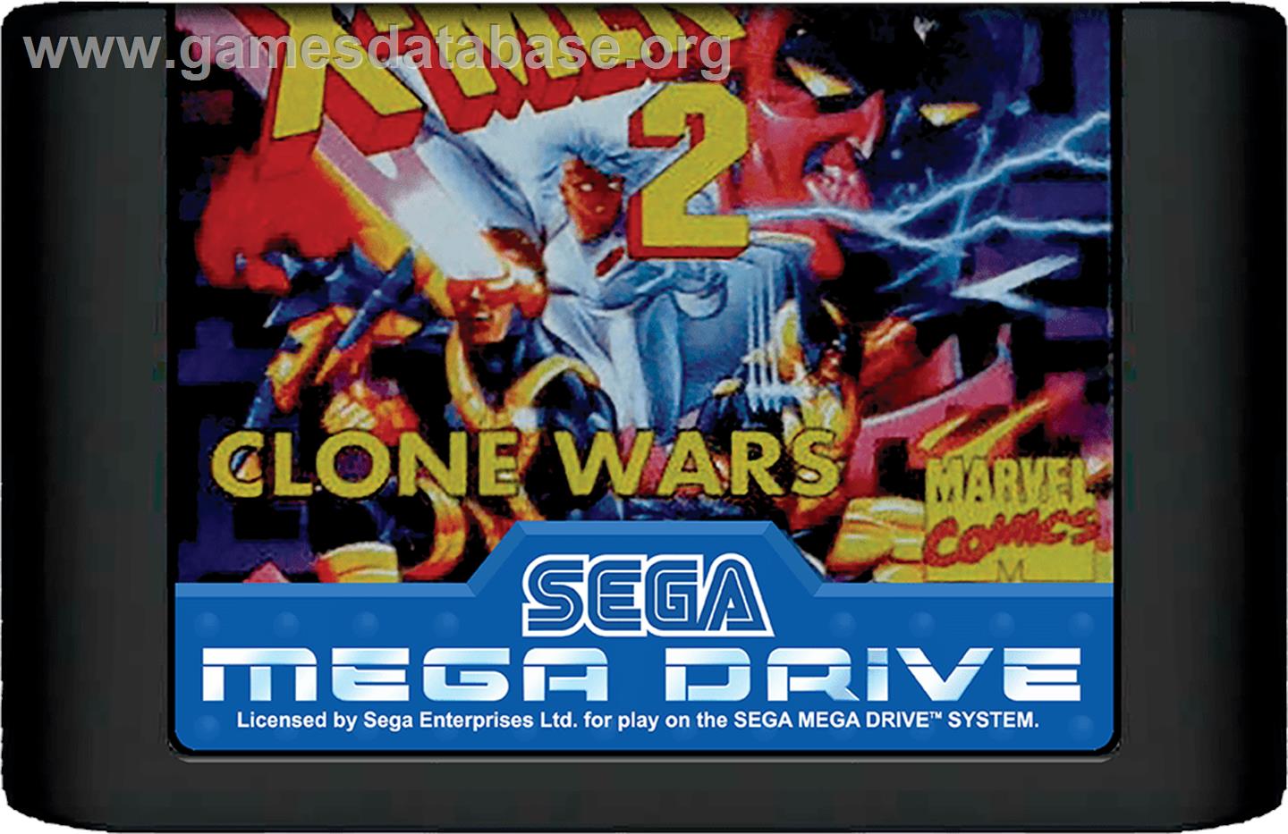 X-Men 2: Clone Wars - Sega Genesis - Artwork - Cartridge
