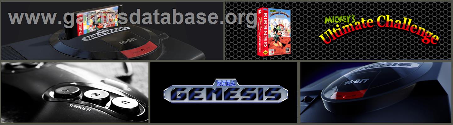 Mickey's Ultimate Challenge - Sega Genesis - Artwork - Marquee