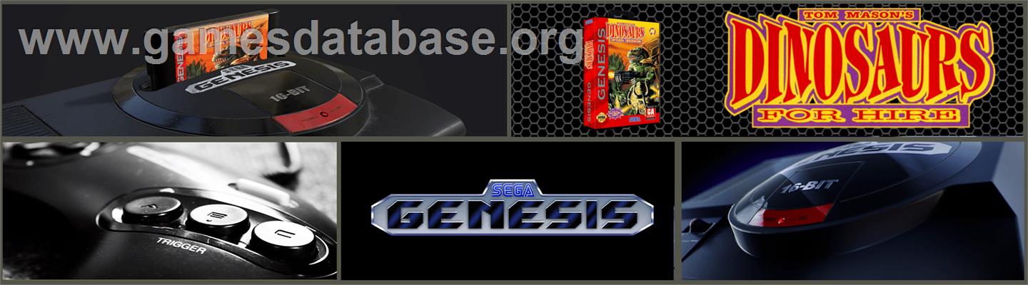 Tom Mason's Dinosaurs for Hire - Sega Genesis - Artwork - Marquee