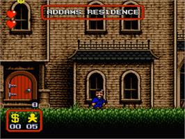 In game image of Addams Family, The on the Sega Genesis.