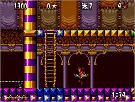 In game image of Aero the Acro-Bat on the Sega Genesis.