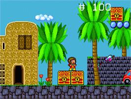 In game image of Alex Kidd in the Enchanted Castle on the Sega Genesis.