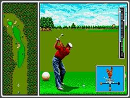 In game image of Arnold Palmer Tournament Golf on the Sega Genesis.