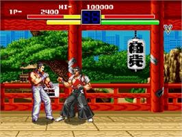 In game image of Art of Fighting / Ryuuko no Ken on the Sega Genesis.