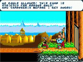 In game image of Asterix and the Power of the Gods on the Sega Genesis.