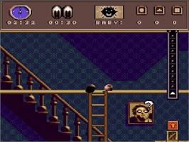 In game image of Baby's Day Out on the Sega Genesis.