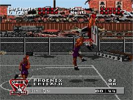 In game image of Barkley: Shut Up and Jam on the Sega Genesis.
