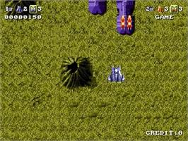 In game image of Battle Squadron on the Sega Genesis.