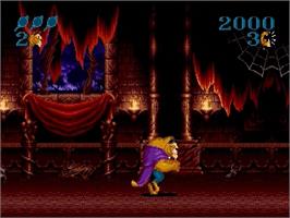 In game image of Beauty and the Beast: Roar of the Beast on the Sega Genesis.