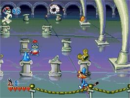 In game image of Bonkers on the Sega Genesis.