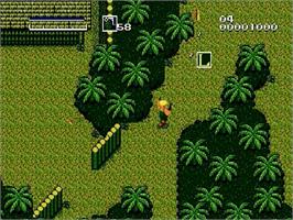 In game image of Caliber 50 on the Sega Genesis.