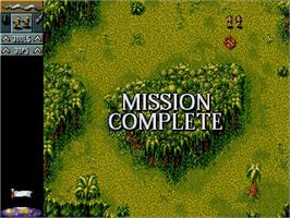 In game image of Cannon Fodder on the Sega Genesis.