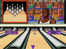 In game image of Championship Bowling on the Sega Genesis.