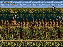 In game image of Chelnov on the Sega Genesis.
