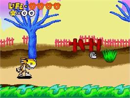 In game image of Chester Cheetah: Too Cool to Fool on the Sega Genesis.