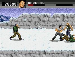 In game image of Cliffhanger on the Sega Genesis.
