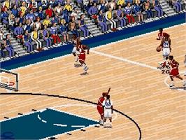 In game image of Coach K College Basketball on the Sega Genesis.