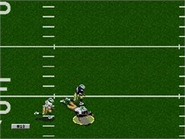 In game image of College Football's National Championship II on the Sega Genesis.