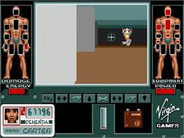 In game image of Cyber-Cop on the Sega Genesis.