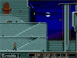 In game image of Dark Castle on the Sega Genesis.