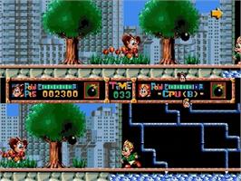 In game image of Dashin' Desperadoes on the Sega Genesis.