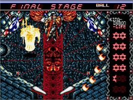 In game image of Devil's Crush on the Sega Genesis.
