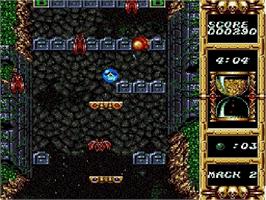 In game image of Devilish on the Sega Genesis.