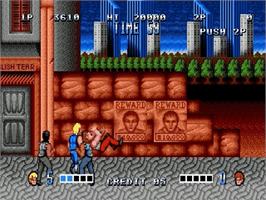 In game image of Double Dragon on the Sega Genesis.