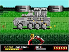 In game image of Dynamite Duke on the Sega Genesis.
