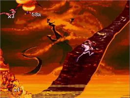 In game image of Earthworm Jim on the Sega Genesis.