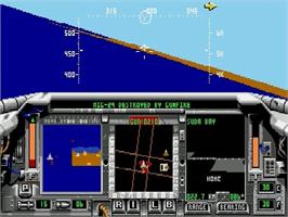 In game image of F-15 Strike Eagle II on the Sega Genesis.