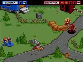 In game image of General Chaos on the Sega Genesis.