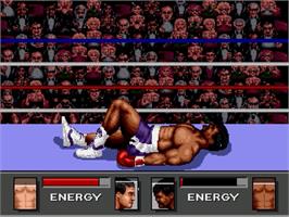 In game image of Greatest Heavyweights on the Sega Genesis.