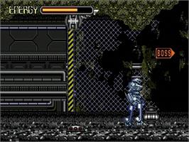In game image of Heavy Nova on the Sega Genesis.
