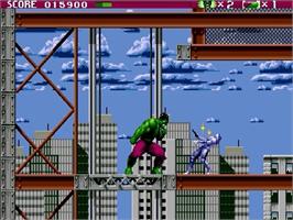 In game image of Incredible Hulk, The on the Sega Genesis.