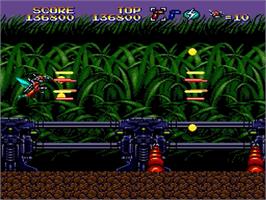 In game image of Insector-X on the Sega Genesis.