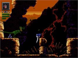 In game image of Jurassic Park on the Sega Genesis.