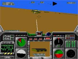 In game image of LHX: Attack Chopper on the Sega Genesis.