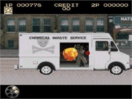 In game image of Lethal Enforcers on the Sega Genesis.