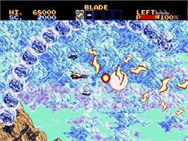 In game image of Lightning Force: Quest for the Darkstar on the Sega Genesis.