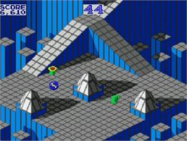 In game image of Marble Madness on the Sega Genesis.